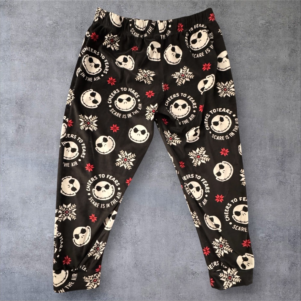 Disney Nightmare Before Christmas Pajama Pants Kids L Black Jack Skellington